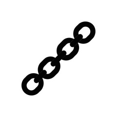 Obraz premium Illustration of a simple black chain link on transparent background silhouette
