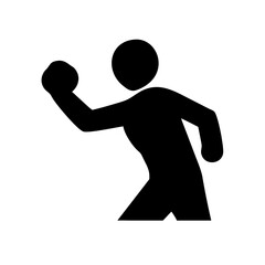 Boxer shadowboxing silhouette.