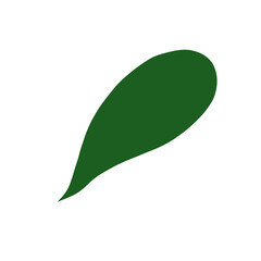 Abstract green organic shape art, Minimalist Dark Green Organic Shape