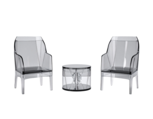 Minimal Home Interior Items – Contemporary Transparent Chairs and Tables PNG 