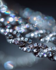 Sparkling chain with stones, glittering