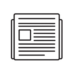 Simple Newspaper Icon with Text and Image Placeholder