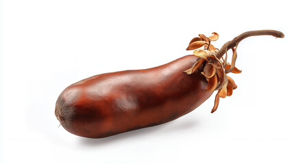 Ripe Tamarind Pod Isolated on White Background