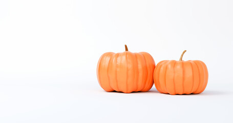 Pair of pumpkins isolated on clean background