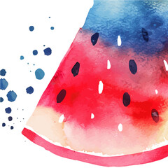 Vector illustration set, eps format, My Watercolor illustration, sliced sky melon painting isolated on a white background, EPS painting design