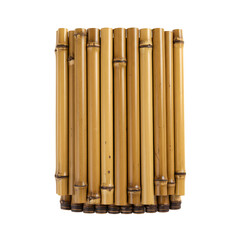 Rectangular bamboo arrangement showing nodes and end cuts set on white or transparent background
