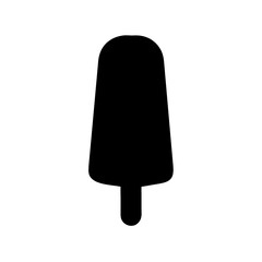 Silhouette of a tasty looking black popsicle treat on a stick, cool treat