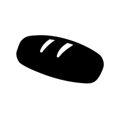 Minimalistic black silhouette illustration of a loaf of bread with visible indents