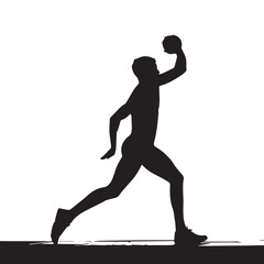 Direct & Action-Oriented: Dynamic Monochrome Vector of Athletic Man 