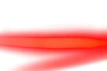 Red glowing blur light leak effect on transparent background. Abstract soft gradient with luminous streaks and smooth glow for overlays and highlights