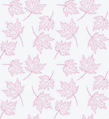 Fototapeta premium Pink leaf seamless vector pattern decorative background