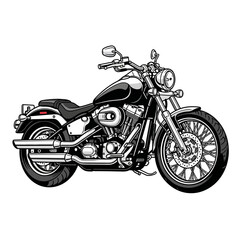 Vintage Motorcycle Silhouette &ndash; Classic Retro Bike Illustration