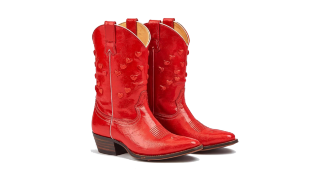 Red leather boots heart love png illustration sketch doodles