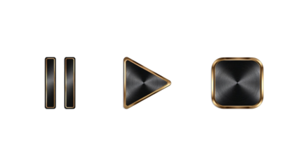 play pause stop isolated on white