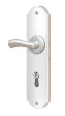 White door handle with silver hardware