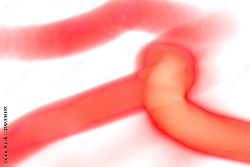 Wall mural red glowing blur light leak effect on transparent background. abstract soft gradient with luminous s