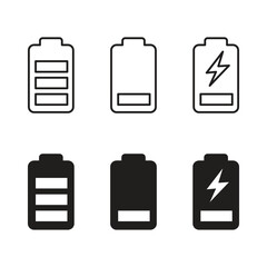 Battery icon set vector illustration, battery charging sign and symbol, battery charge level. on white background..eps