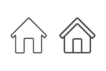 Home icon set. House symbol collection. Trendy flat line style for website design, logo, app, UI. Real estate, property, building concepts. Homepage button vector illustration.