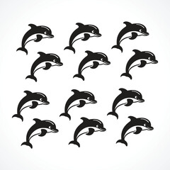 Naklejka premium Stylized Dolphin Logo Design