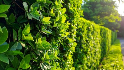 Obraz premium Close up of a lush green hedge.