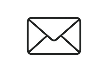 Mail icon vector. Envelope symbol for email, message, and contact. Flat line style graphic for website design, logo, app, and UI. Isolated illustration for communication.