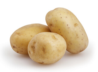Potatoes isolated on white background with clipping path
