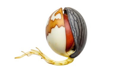 Isolated Seed Sprouting with Cotyledons Emerging in Early Stage of Germination Growth