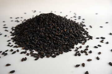 black sesame on a white background