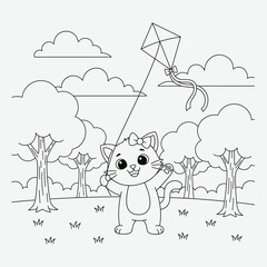 This coloring book features cats at the beach, playground, picnic, school, and holidays. Perfect for creative fun, stress relief, and developing fine motor skills in children ages 4-8.