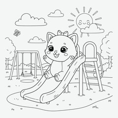 This coloring book features cats at the beach, playground, picnic, school, and holidays. Perfect for creative fun, stress relief, and developing fine motor skills in children ages 4-8.