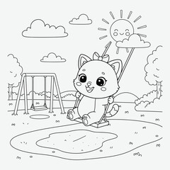 This coloring book features cats at the beach, playground, picnic, school, and holidays. Perfect for creative fun, stress relief, and developing fine motor skills in children ages 4-8.