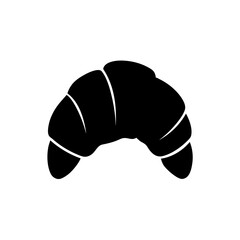 Silhouette illustration of a croissant food on transparent background