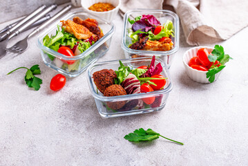 Meal prep concept. Healthy food in container.