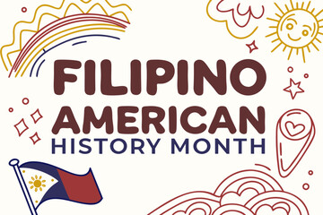 FILIPINO AMERICAN HISTORY MONTH vector illustration