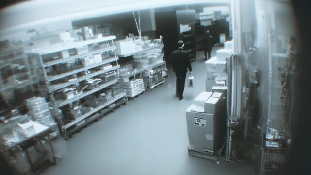 Suspicious activity detected retail store security footage indoor environment surveillance perspective crime prevention
