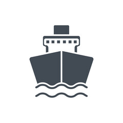 Illustration of a ship sailing on water with waves.