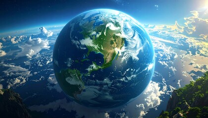 Fototapeta premium Earth from Space - A Breathtaking View of Our Planet.