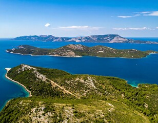 Panoramic view of islands and coastline