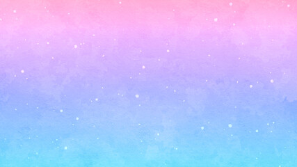 ピンクと水色のグラデーションの背景　水彩
