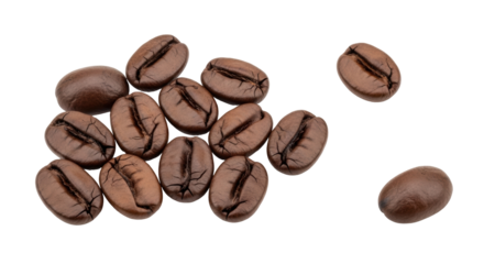 Isolated, aromatic coffee beans provide an exquisite aroma, ready to grind and brew a perfect drink