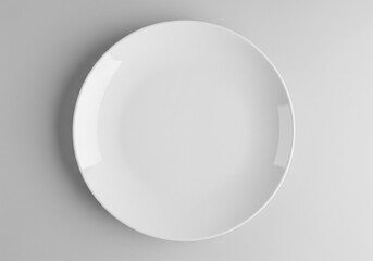 Simple White Plate Top View 