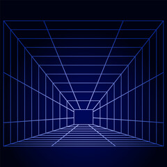 Digital grid box 3d background banner design vector