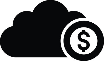 Cloud money vector illustration icon scalable eps for financial technology and cloud services