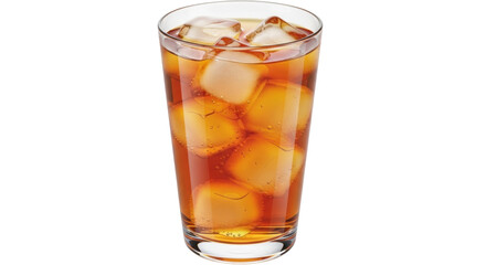 Isolated beverage in a glass with ice cubes, perfect drink for a hot summer day or party
