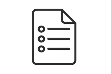 List icon vector. Checklist, to-do list symbol. Document paper pictogram. Business plan, project management sign. Task complete, survey form, report file concept.
