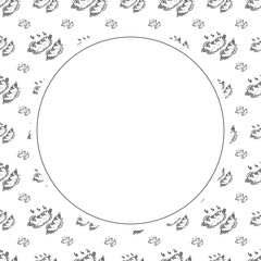 hand drawn food and beverage frame background