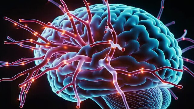 Human brain anatomy medical illustration for science and health education visuals design