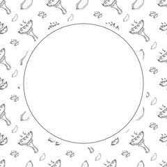 hand drawn food and beverage frame background