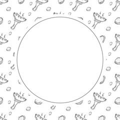 hand drawn food and beverage frame background