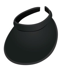Black long visor cap. vector illustration	